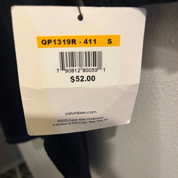 Calvin Klein Navy Blue Long Sleeve Nightshirt - Picture 5 of 6